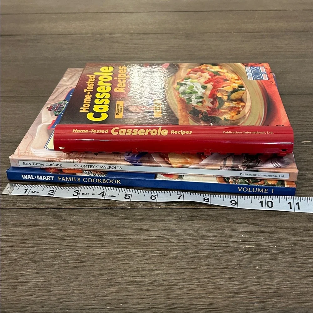 Cookbooks two casserole recipes and walmart associates Home Cooking 3 EUC
